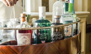 a close up of a bottle on the counter
