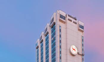 a tall building in a city