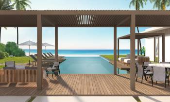 Beachfront Villa Main Pool and Beach