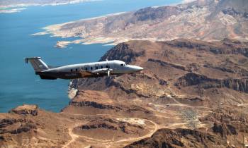 Private aircraft over Lake Mead