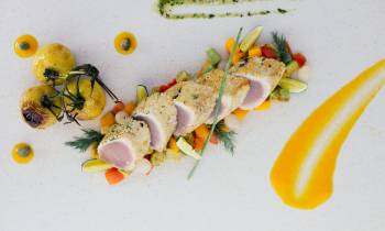 a white plate topped with different types of vegetables