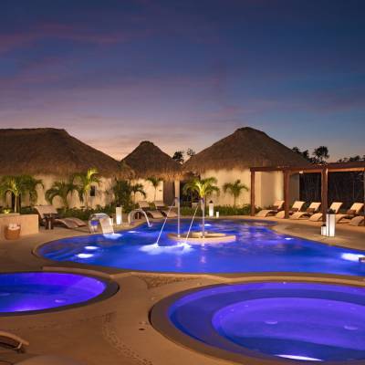 a round blue pool