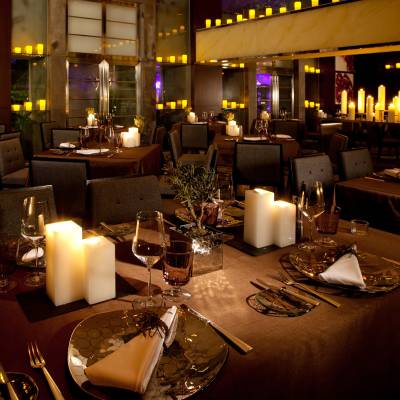 a table with wine glasses