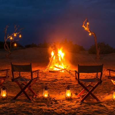 Beach camp fire, Chena Huts