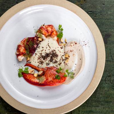 a plate of food on a table