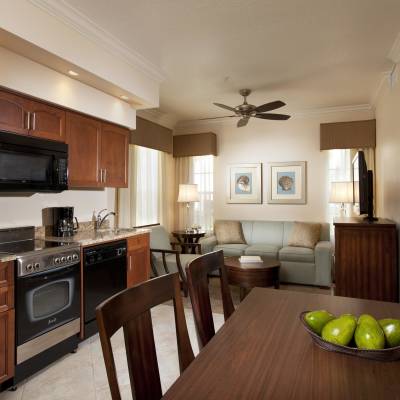 a kitchen with a dining room table