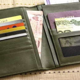Leather case carrying important documents