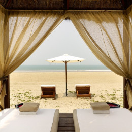 Deckchairs at the beach at Park Hyatt Goa Resort & Spa in Goa, Central & West India