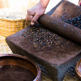 Enchanting Travels Guatemala Tour Traditional Coffee Grinding