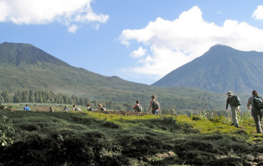 Das Volcanoes Gebirge in Ruanda