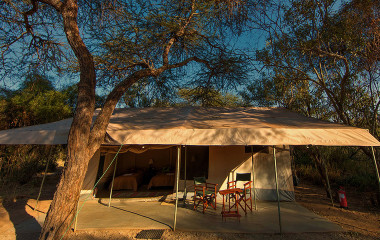 Guest tent at Amboseli Porini Adventure Camp in Amboseli, Kenya
