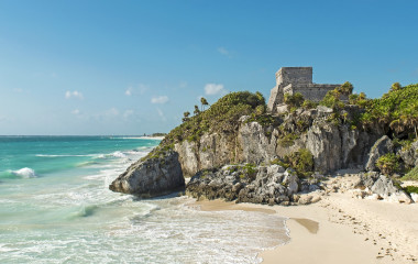 Enchanting Travels Central America Tours Mexico Tulum God of Winds temple by the Caribbean Sea
