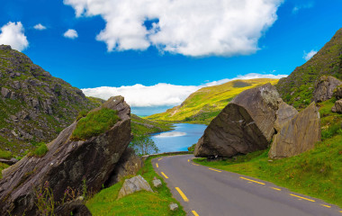 Landscape of Gap of Dunloe drive in The Ring of Kerry Route. Killarney, Ireland