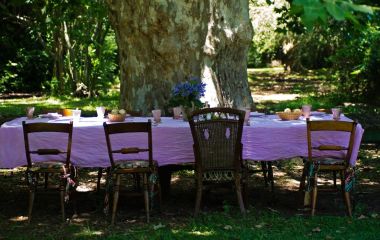 Al fresco lunch at La Candelaria del Monte in Buenos Aires Provincia in Argentina