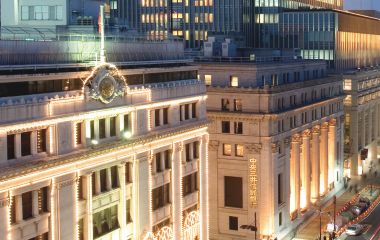 Außenansicht des Mandarin Oriental Tokyo Hotel in Tokio, Japan