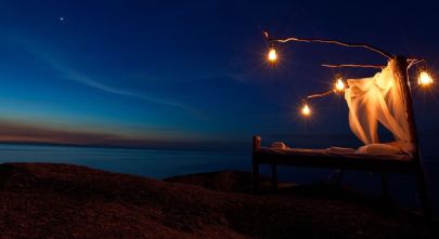 Star bed at Nkwichi Lodge in Lake Malawi, Mozambique