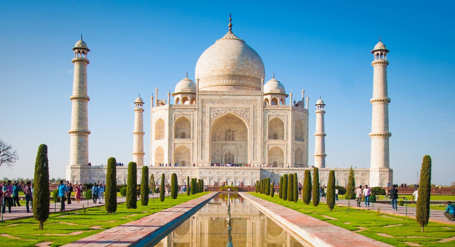  Bezaubernde Reisen Agra Touren Agra Stadt Taj Mahal an einem hellen und klaren Tag