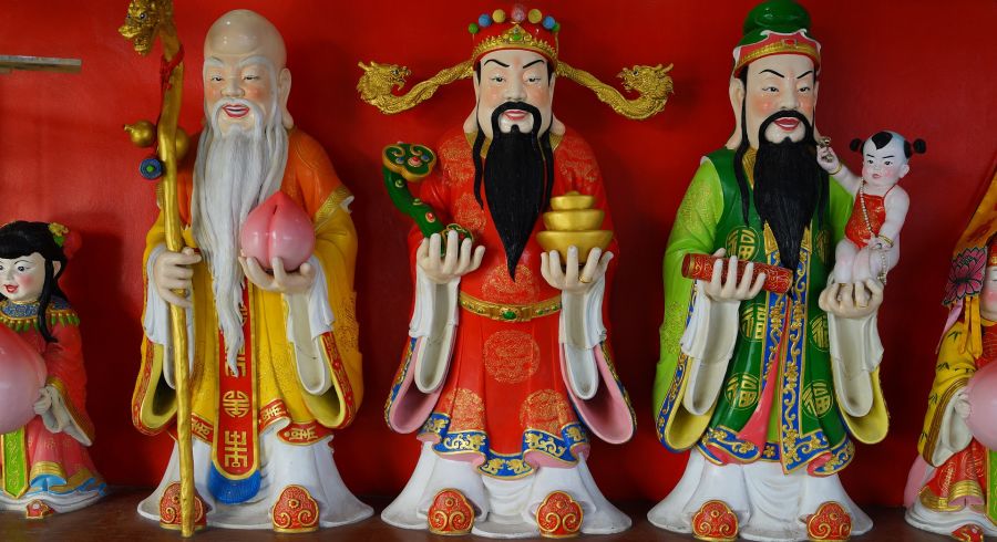 Chinesische Figuren in Chinatown