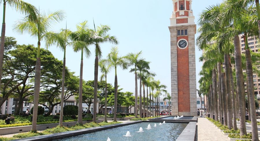 The historic clock tower in Tsim Sha Tsui designed by English architect Arthur Benison Hubback during World War I.
