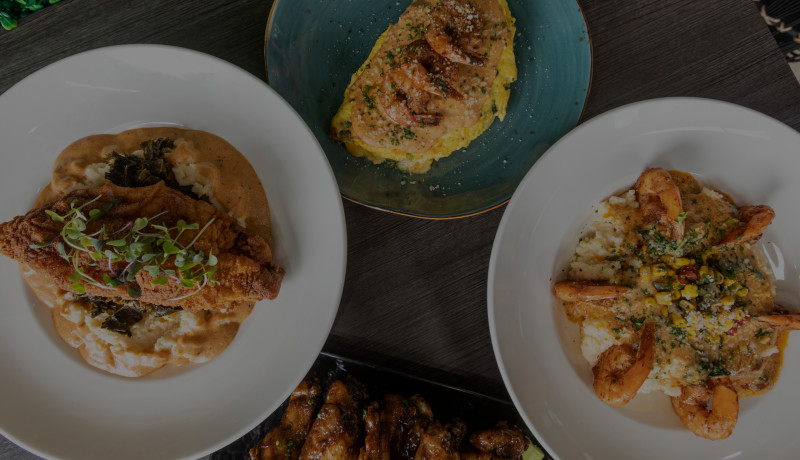 Image of food dishes and ambiance from Flavor Hills Restaurant & Bar