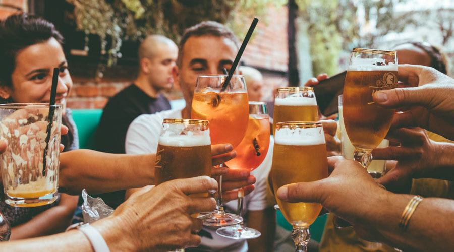 Friends enjoying a drink