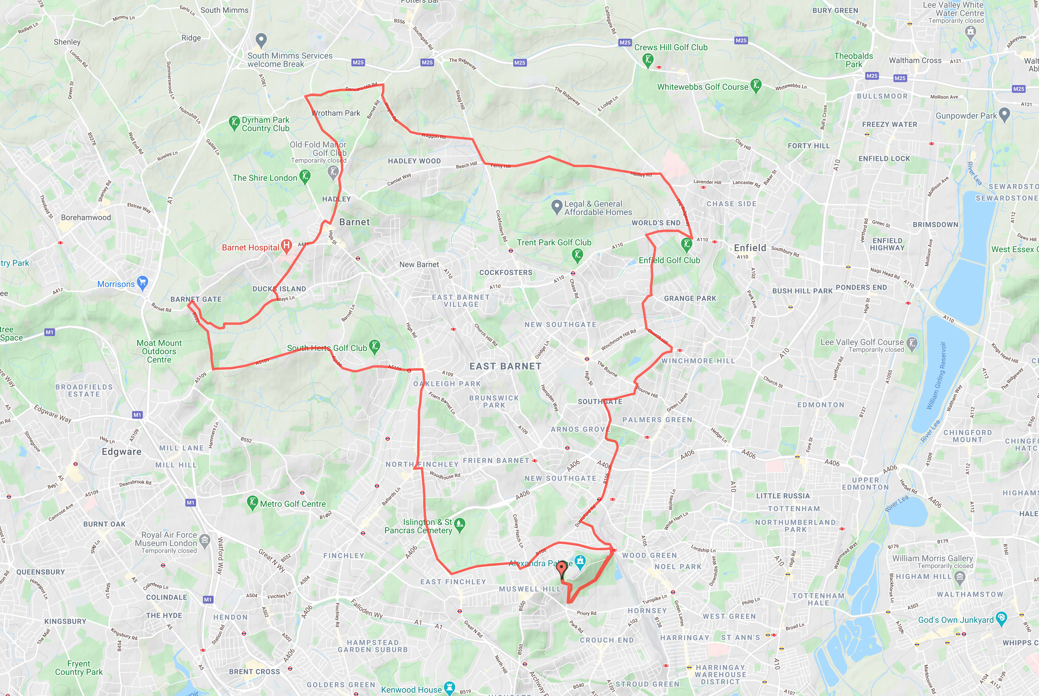 North London Escape cycle route