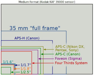 Taille capteurs numeriques comparaison dslr tphv2p - Eugenol
