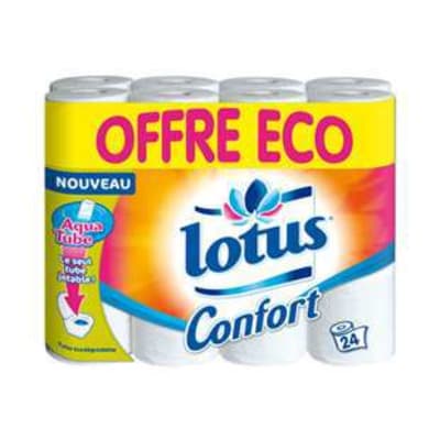 24 rouleaux lotus confort papier toilette blanc ref35344 d0ogup - Eugenol