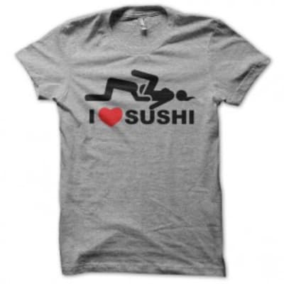 Tee shirt i love sushi cunnilingus gris apqyq3 - Eugenol