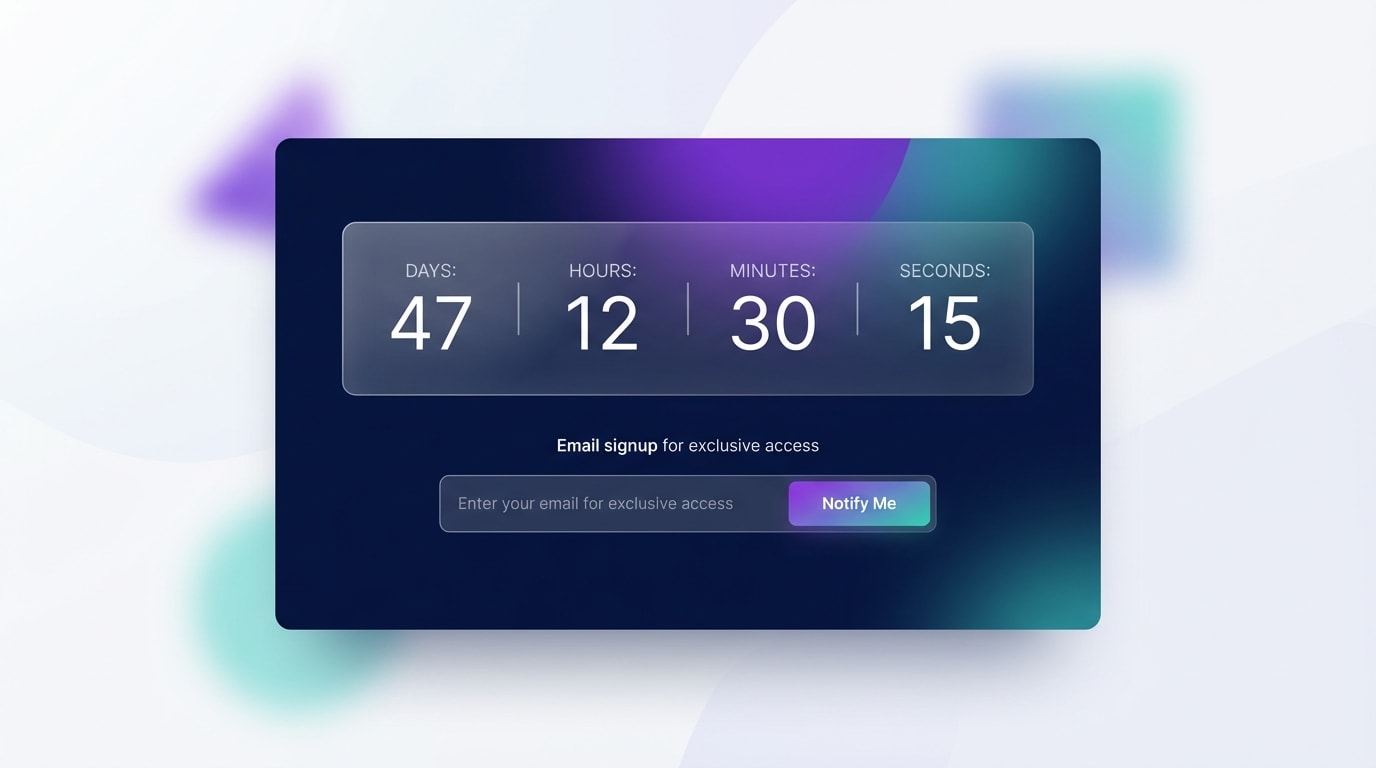 Shopify password page featuring an elegant countdown timer and an email signup form