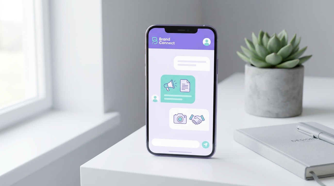 Smartphone screen showing a friendly Instagram DM asking a creator for UGC usage rights