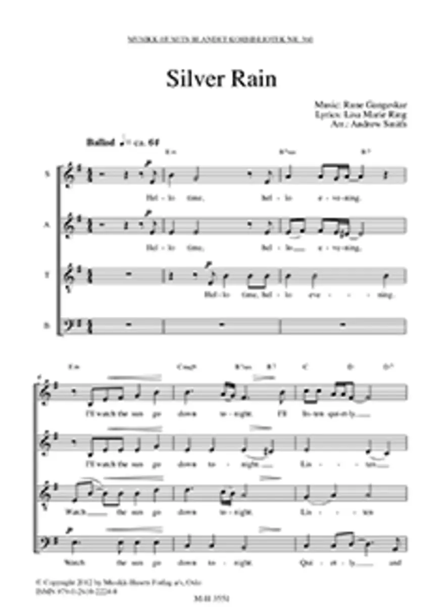 Silver Rain - SATB | Notebutikken