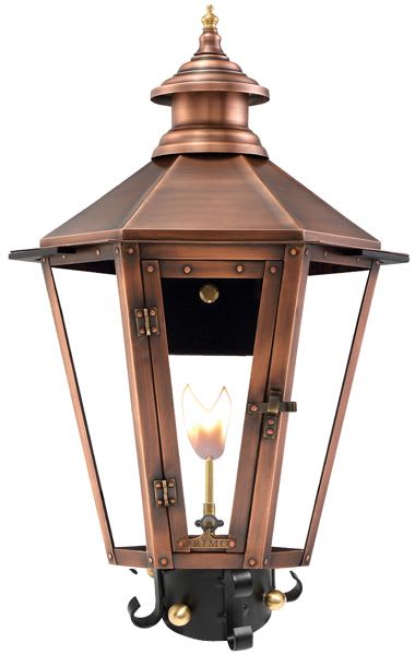 Nottoway Post Mount Gas Copper Lantern by Primo