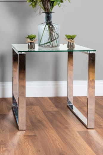 Side Table Only Furniturebox Uk Leonardo Clear Glass And Chrome Metal Modern Stylish Coffee Side Hall End Console Table Living Room Sets Furniture Living Room Furniture