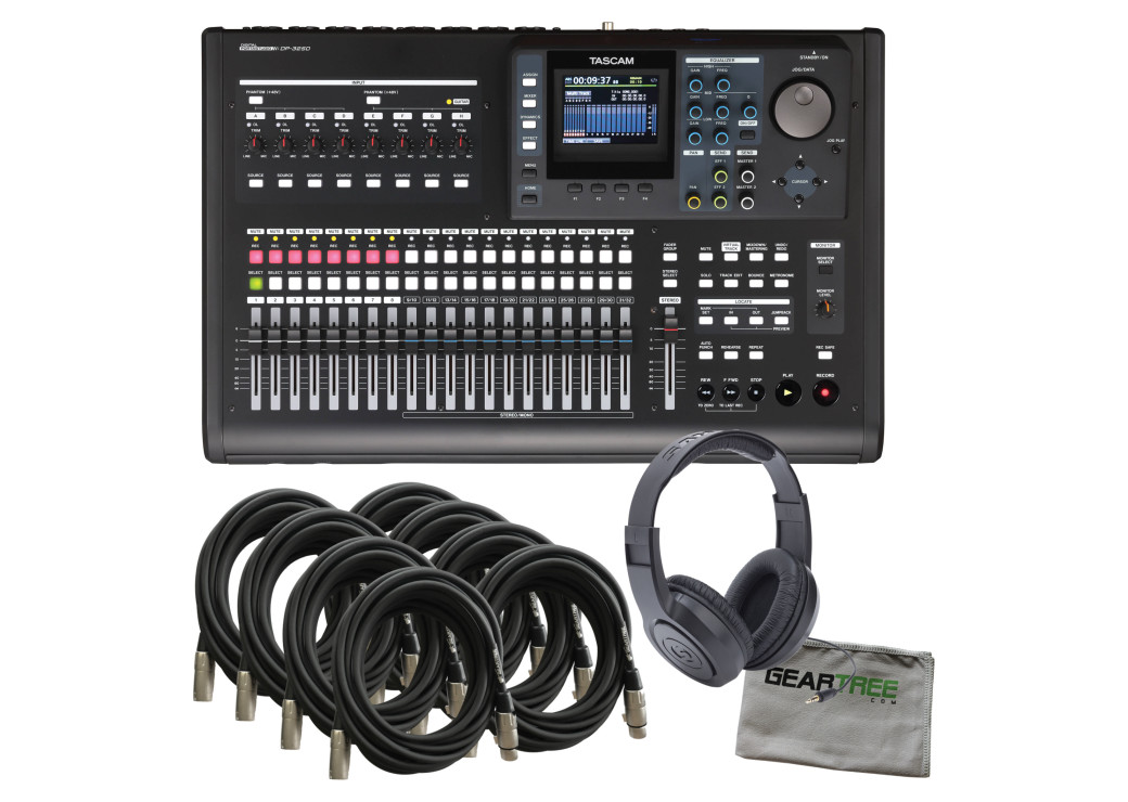 Tascam DP32SD 32 Track Digital Portastudio w/ cleaning cloth