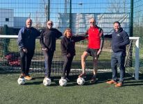 first day of walking football at tadworth leisure centre