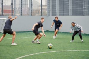 men playing football