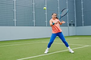 Woman playing tennis