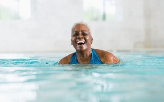 older lady swimming