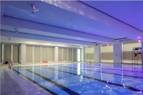 training pool with the sensory lights on at Britannia Leisure Centre