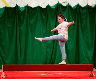 Girl practicing gymnastics