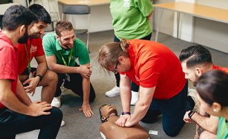 staff learning first aid 