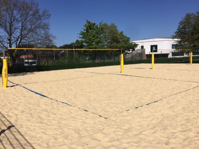 Outdoor beach volleyball courts
