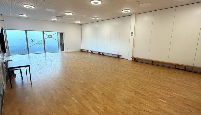 One of 2 indoor studio spaces at sports centre