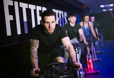 Getting a sweat on in a group cycle class at Better