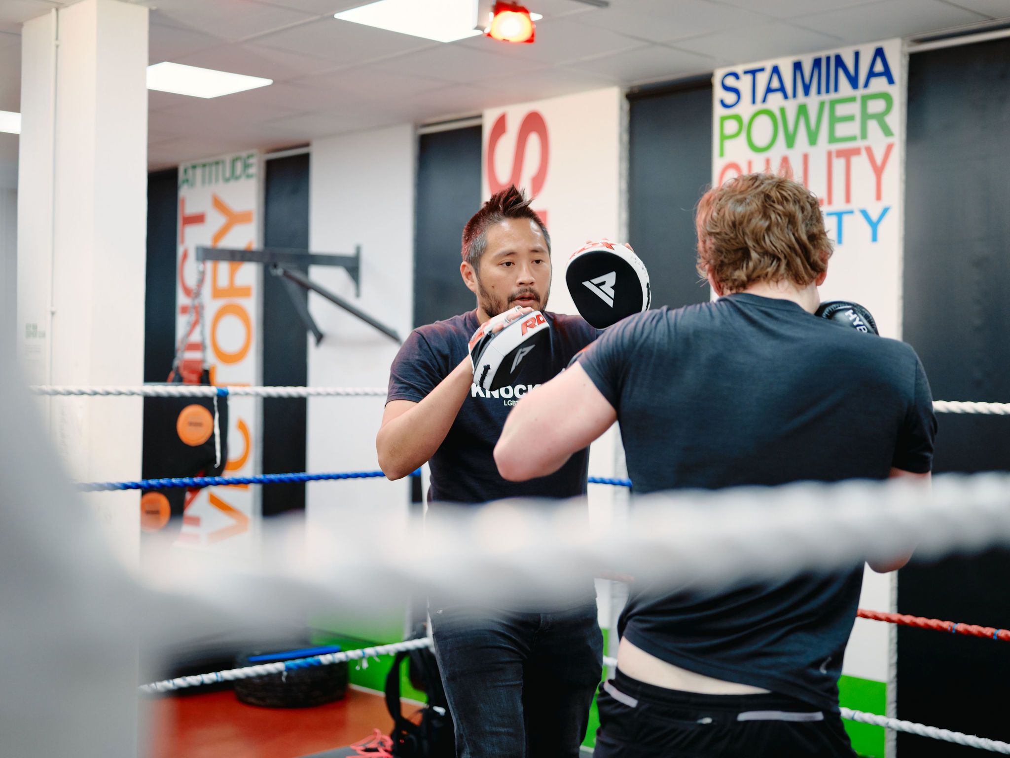 A person boxing