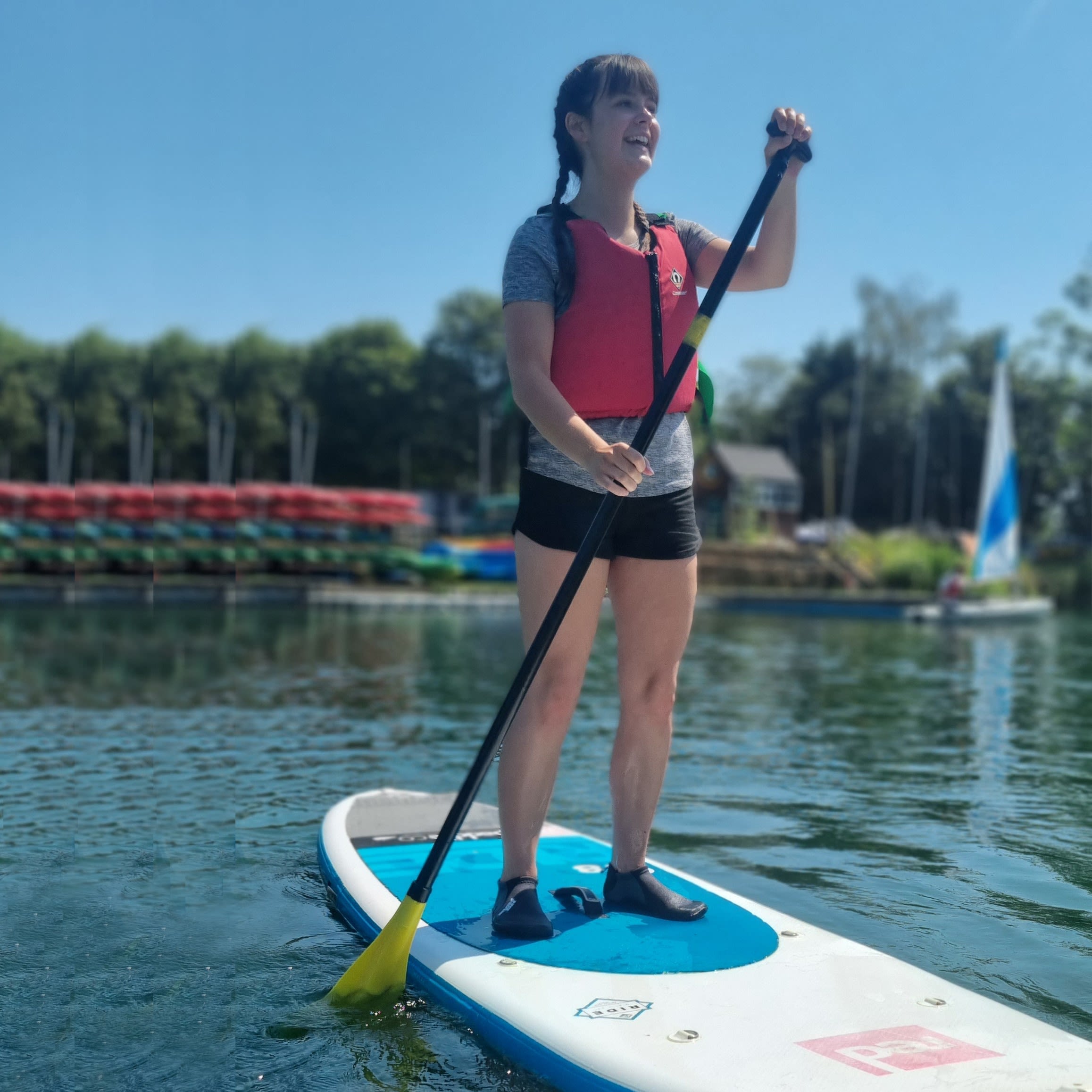 Girl Paddleboarding on Stanborough Lake