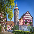 A Half Timbered Castle with a Stone Tower in Nuremberg 