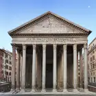 Front View of the Pantheon in Rome Italy