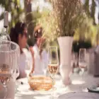 Glass of Rose on a Provencal table setting